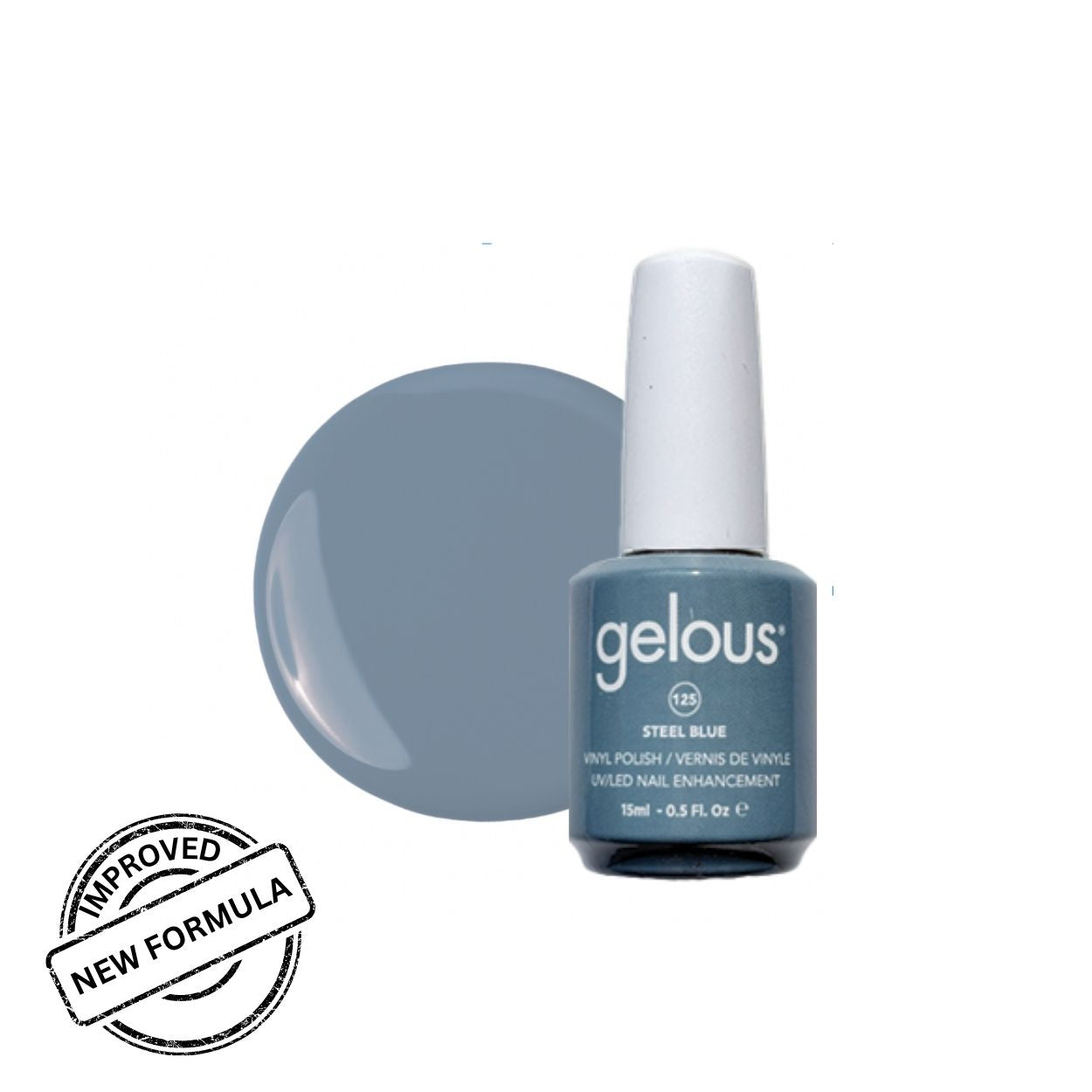 #125 GELOUS VINYL POLISH - STEEL BLUE 15ML/0.5OZ