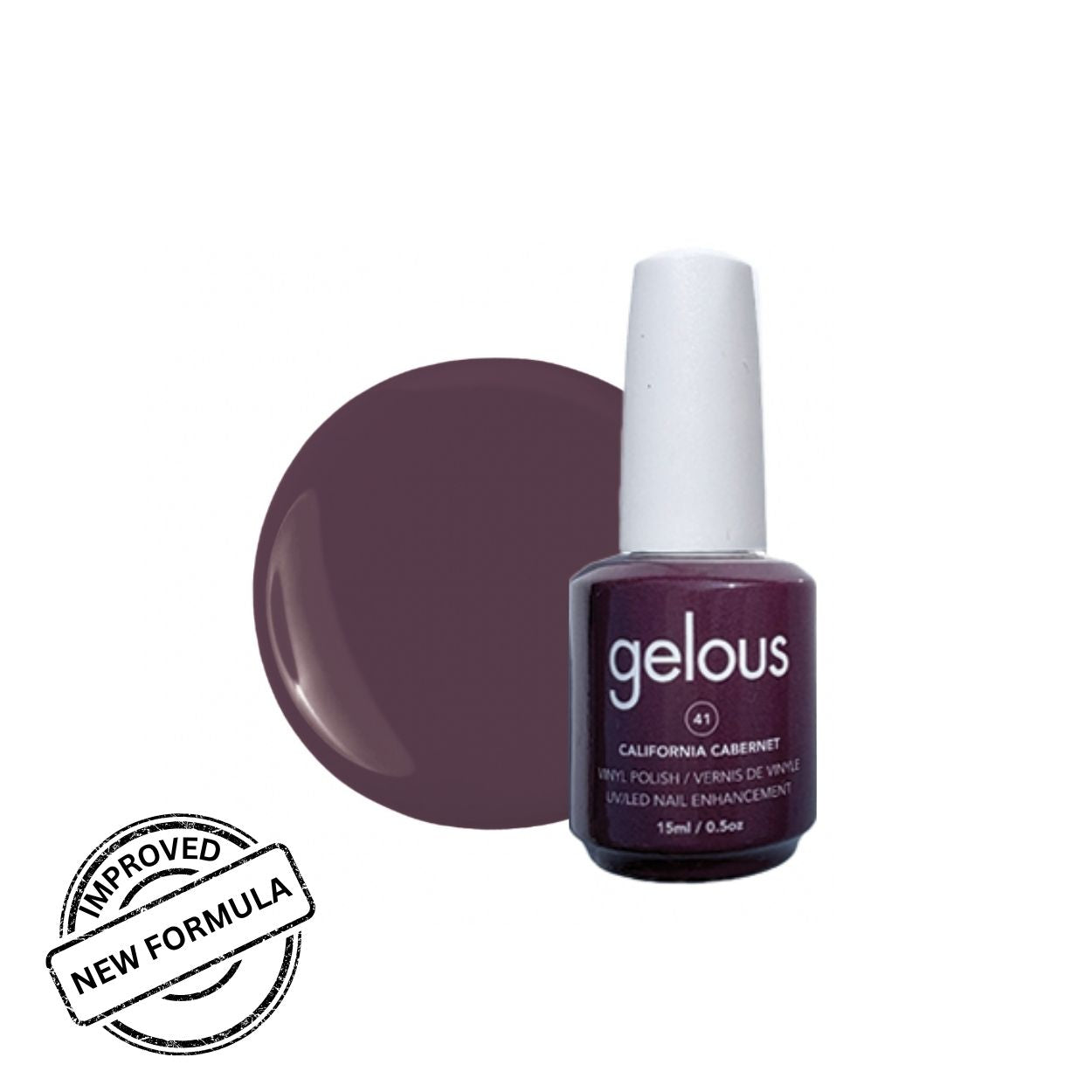 #41 GELOUS VINYL POLISH - CALIFORNIA CABERNET 15ML/0.5OZ