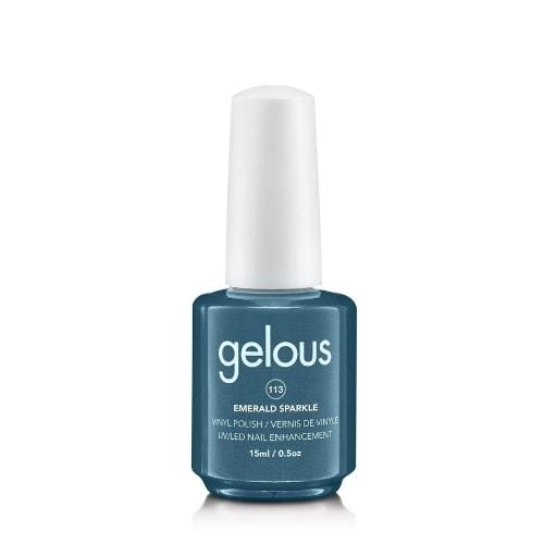 #113 GELOUS VINYL POLISH - EMERALD SPARKLE 15ML/0.5OZ