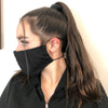 washable black face mask. Attaches at the back of the head for confort