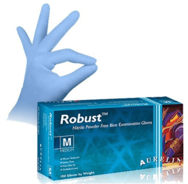 NITRILE GLOVES 100 PAIRS (ROBUST AURELIA) POWDER FREE - Fanair Cosmetiques