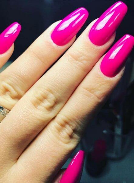 long pretty pink nails